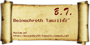 Beinschroth Tasziló névjegykártya